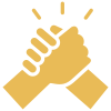 yellow icon of hands clasping